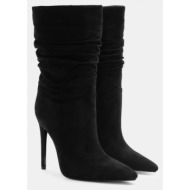  μπότες μυτερές με σούρα - μαύρο