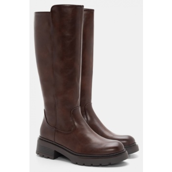 μπότες με τρακτερωτή σόλα - καφέ σκούρο σε προσφορά