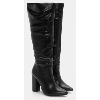 μπότες μυτερές με τακούνι - μαύρο-ματ σε προσφορά