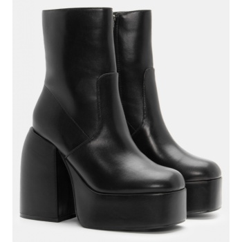 μποτάκια με τακούνι & φιάπα - μαύρο σε προσφορά