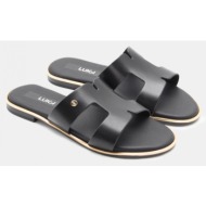  luigi design-flat σανδάλια με ανοίγματα στο πλάι - μαύρο-ματ