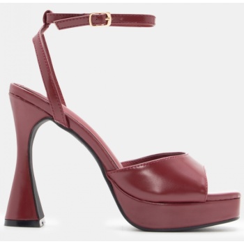 πέδιλα με τακούνι & φιάπα - μπορντό σε προσφορά