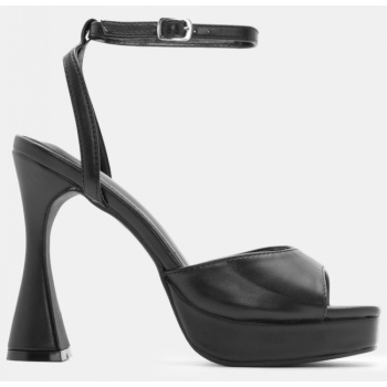 πέδιλα με τακούνι & φιάπα - μαύρο σε προσφορά