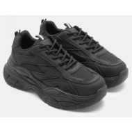  sneakers chunky με δίχτυ - μαύρο