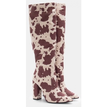 μπότες μυτερές με τακούνι - καφέ σε προσφορά