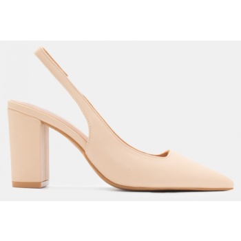 γόβες μυτερές με λάστιχο - μπεζ σε προσφορά