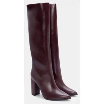 μπότες μυτερές με τακούνι - μπορντό σε προσφορά