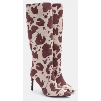 μπότες μυτερές με τακούνι - καφέ σε προσφορά