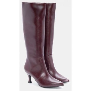 μπότες μυτερές με τακούνι - μπορντό σε προσφορά