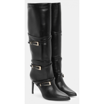 μπότες με διακοσμητικά λουράκια - μαύρο σε προσφορά