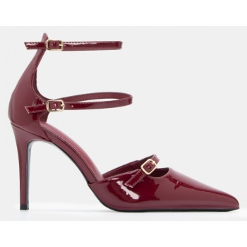 γόβες μυτερές με διπλή μπαρέτα  σε προσφορά