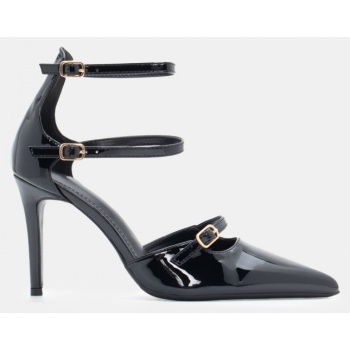 γόβες μυτερές με διπλή μπαρέτα  σε προσφορά