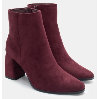 μποτάκια αστραγάλου μονόχρωμα - μπορντό σε προσφορά