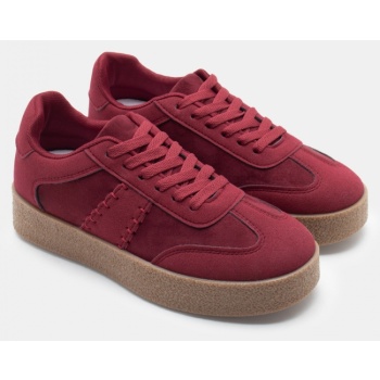 sneakers μονόχρωμα - μπορντό σε προσφορά