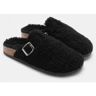  clogs σαμπό με εσωτερική επένδυση γούνας & τόκα - μαύρο