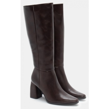 μπότες μυτερές μονόχρωμες - καφέ σκούρο σε προσφορά