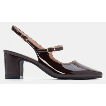 γόβες με μπαρέτα - καφέ