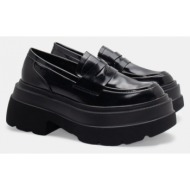  μοκασίνια με τρακτερωτή σόλα - μαύρο