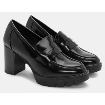 γόβες loafers με φιάπα - μαύρο-λουστρίνι σε προσφορά