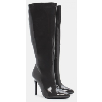 μπότες μονόχρωμες μυτερές - ανθρακί σε προσφορά