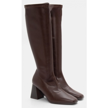 μπότες κάλτσα με ραφές - καφέ σκούρο σε προσφορά