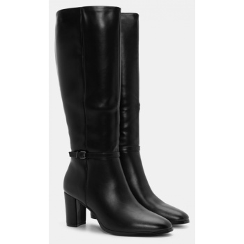 μπότες με διακοσμητικό λουράκι - μαύρο σε προσφορά