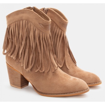 μποτάκια cowboy με κρόσσια - μπεζ-σκούρο σε προσφορά