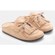  glogs σαμπό με διακοσμητικά κρόσσια - μπεζ-σκούρο