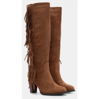 μπότες με διακοσμητικά κρόσσια - κάμελ σε προσφορά