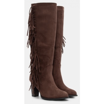 μπότες με διακοσμητικά κρόσσια - καφέ σε προσφορά