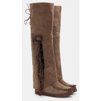 μπότες over the knee με εφέ σε προσφορά