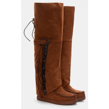 μπότες over the knee με εφέ σε προσφορά