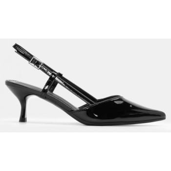 γόβες μυτερές - μαύρο-λουστρίνι σε προσφορά