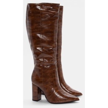 μπότες croco - κάμελ σε προσφορά