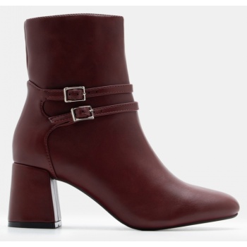 μπότακια με διπλά λουράκια - μπορντό