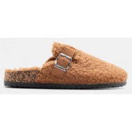  clogs σαμπό με εσωτερική επένδυση γούνας & τόκα - κάμελ