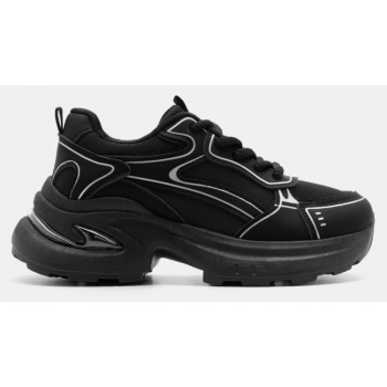 sneakers σε συνδυασμό υλικών - μαύρο σε προσφορά