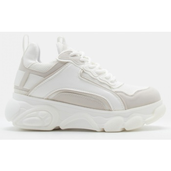 sneakers σε συνδυασμό υλικών - λευκό σε προσφορά