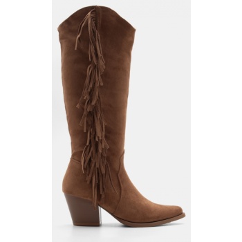 μπότες cowboy με κρόσσια - κάμελ σε προσφορά