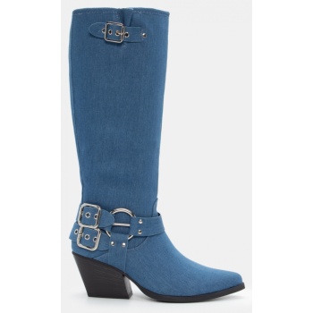 μπότες cowboy με μεταλλικό κρίκο - denim
