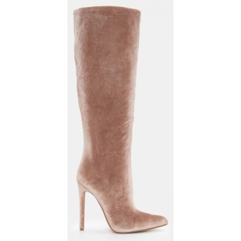 μπότες μυτερές μονόχρωμες - μπεζ-σκούρο σε προσφορά