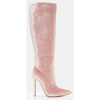 μπότες μυτερές μονόχρωμες - ροζ σε προσφορά