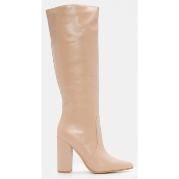 μπότες μυτερές μονόχρωμες - nude σε προσφορά