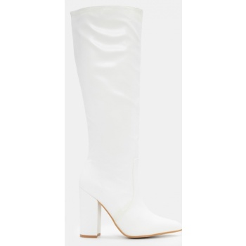 μπότες μυτερές μονόχρωμες - λευκό σε προσφορά