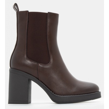 μποτάκια chelsea flatform - καφέ