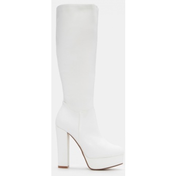 μπότες μονόχρωμες με φιάπα - λευκό σε προσφορά