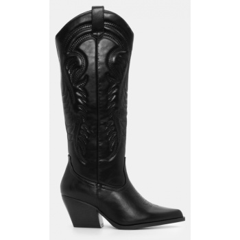 μπότες cowboy μυτερές με κέντημα - μαύρο σε προσφορά