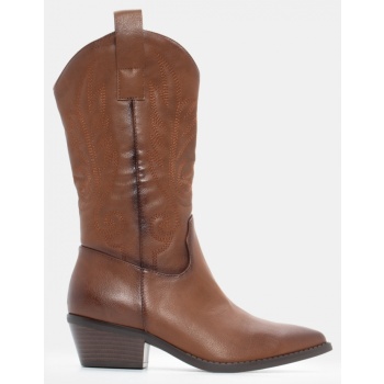 μπότες cowboy με φλόγες - κάμελ σε προσφορά