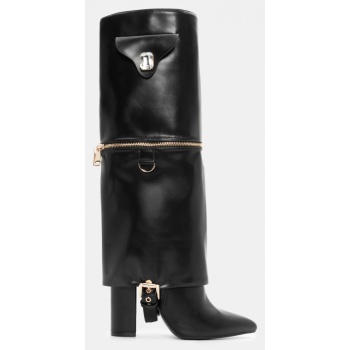 μπότες με εφέ αναδιπλούμενης φάσας  σε προσφορά