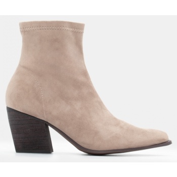 μποτάκια cowboy μυτερά - μπεζ-σκούρο σε προσφορά